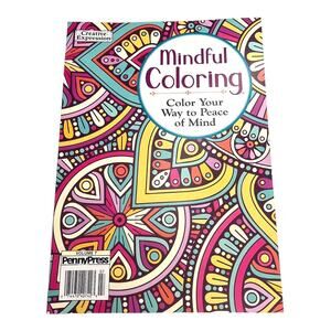 MINDFUL COLORING BOOK Penny Press Adult Color Book 47 Images + Quotes Perforated